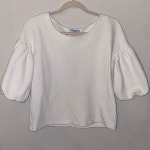 Leifnotes ribbed 100% cotton lantern sleeve shirt